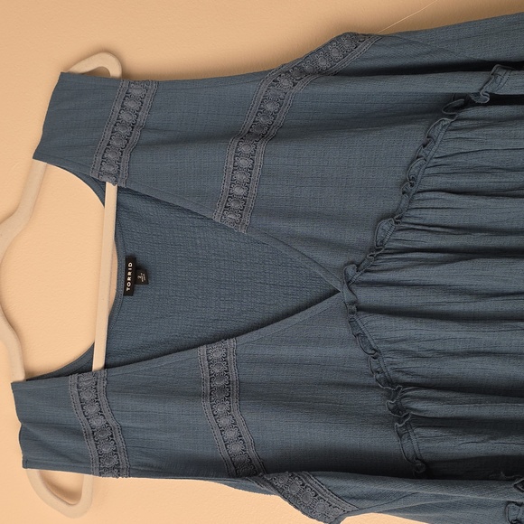 Torrid Blue V-Neck Tank Top - Picture 5 of 7